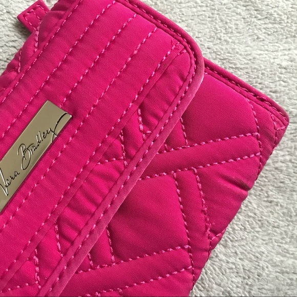 Vera Bradley Iconic Riley Flap Wallet Fuchsia Pink - Picture 5 of 15